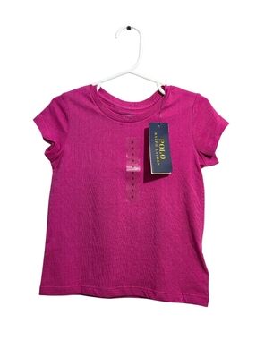 Polo Ralph Lauren T-Shirt Pink Cotton Crewneck Short Sleeve Pony Logo Size 3